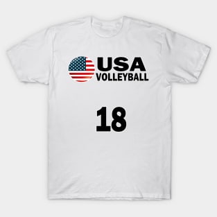 USA Volleyball #18 T-shirt Design T-Shirt